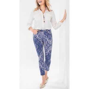 NWT NYDJ for Chico's Flawless Contour Paisley Ankle Skinny Pants Size 10